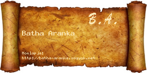 Batha Aranka névjegykártya