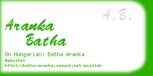 aranka batha business card